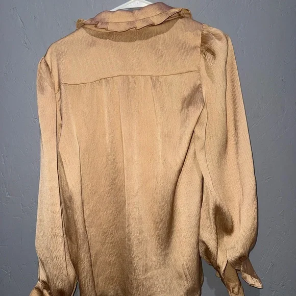 Max Studio Tan Button-Up Blouse - Picture 2 of 2